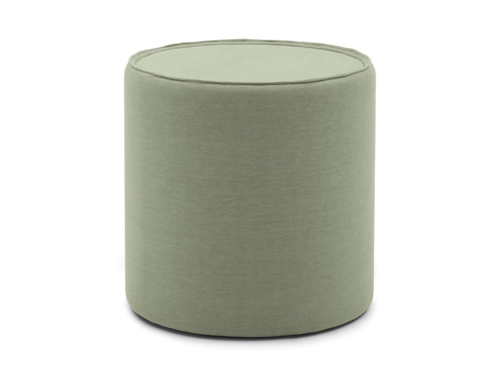 Upholstered round fabric pouf | Edith by Bolzan letti