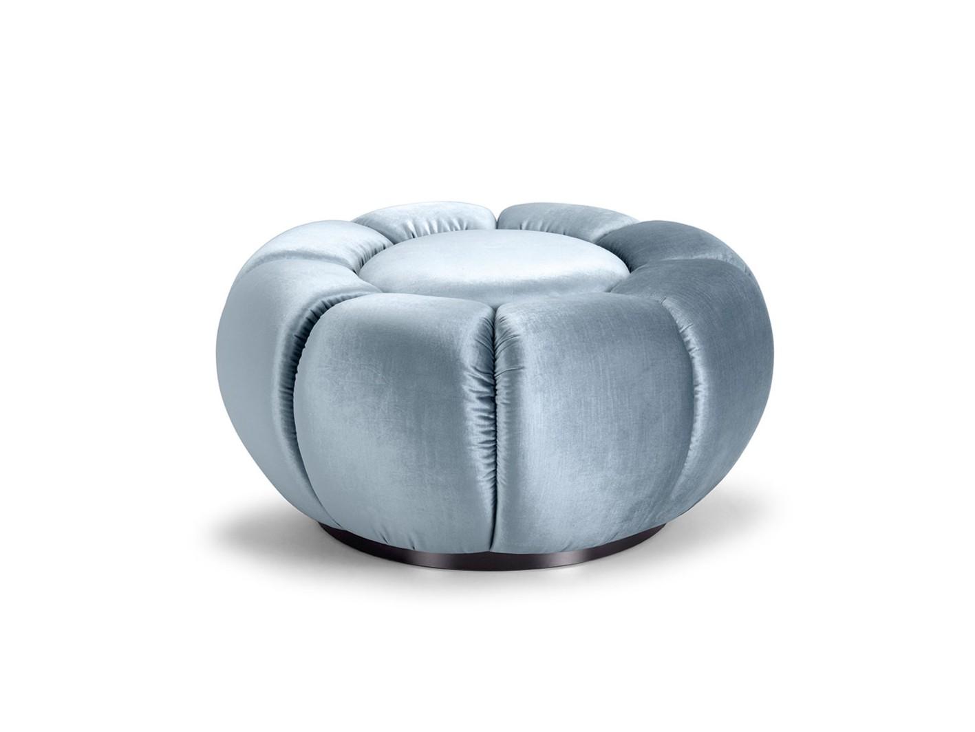 Upholstered round fabric pouf | Arke by Domingo salotti