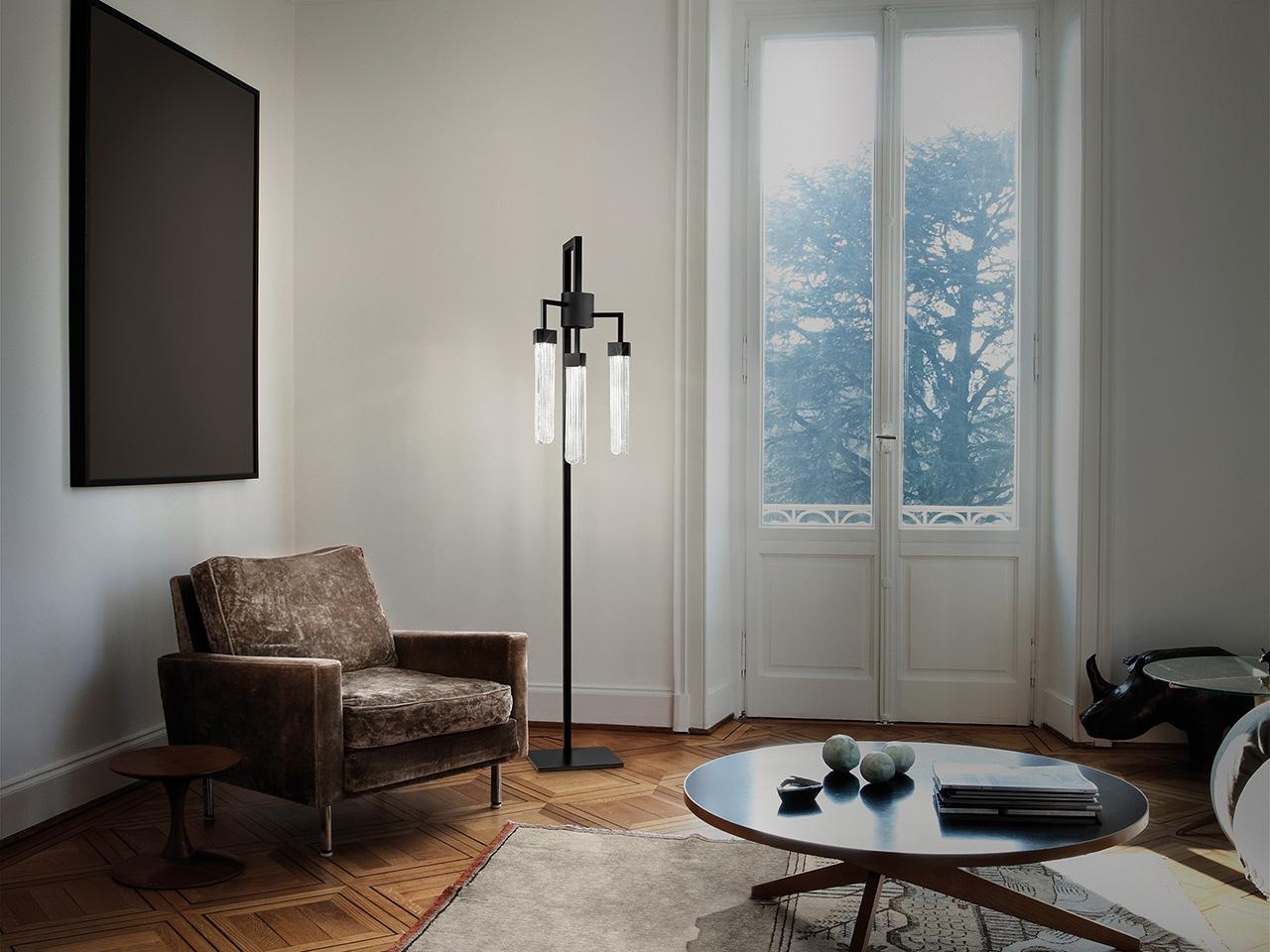 LED floor lamp made of metal and glass | Blake Stl3 by Masiero