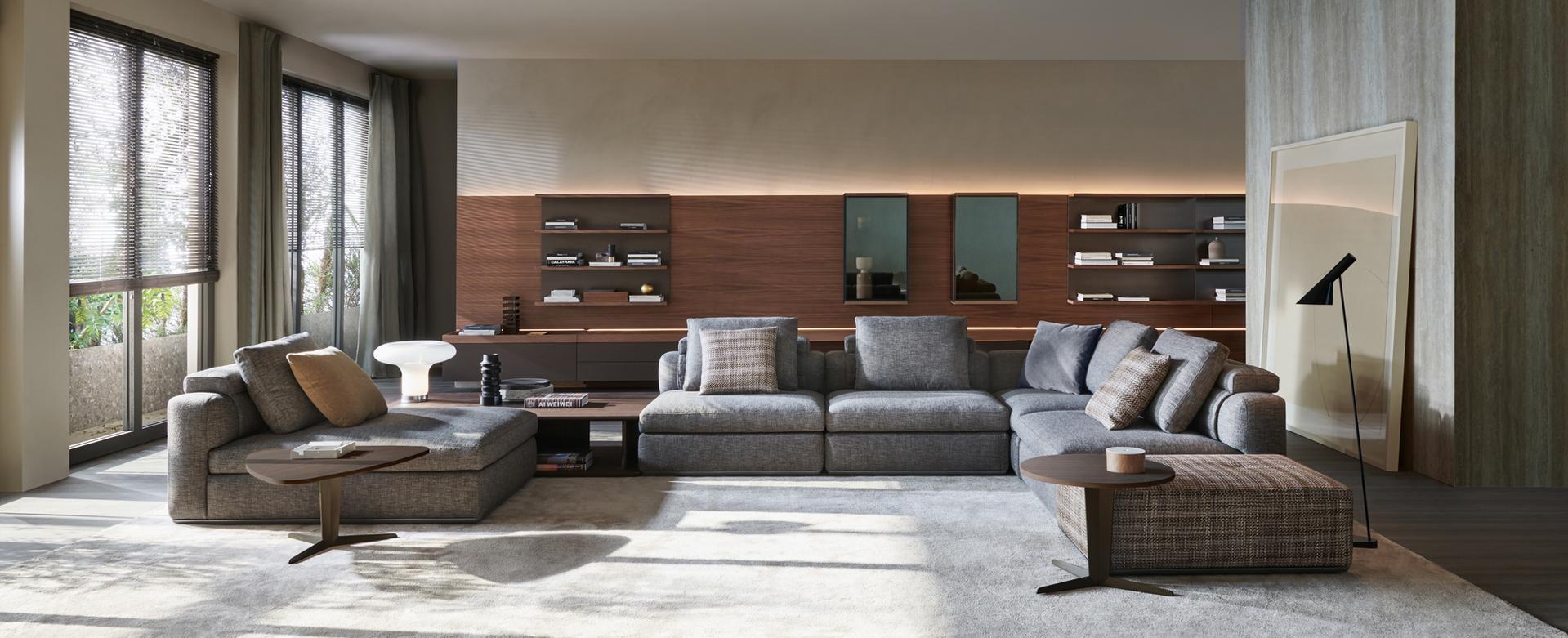 Sectional fabric sofa | Albert by Molteni