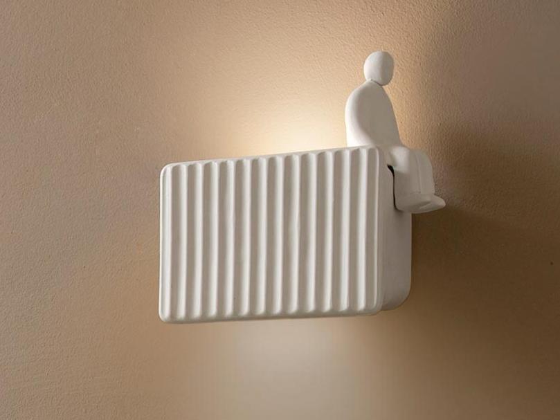LED direct-indirect light ceramic wall light | Umarell by Karman