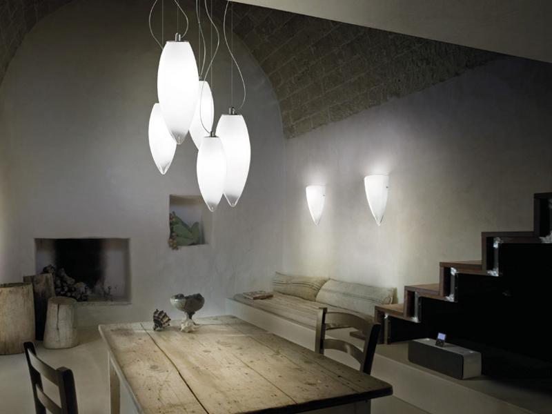 Murano glass pendant lamp | Baco Sp 5 by Vistosi