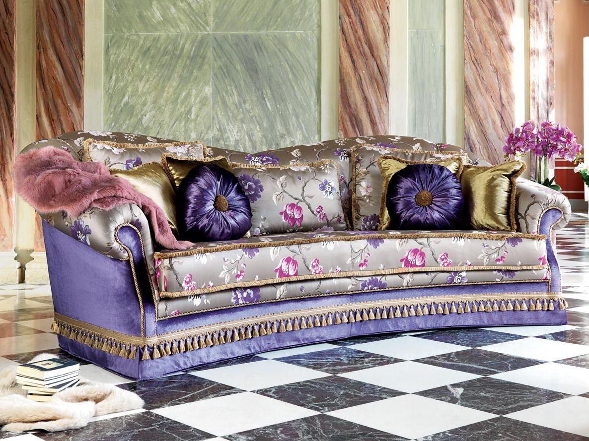 Curved 3 seater fabric sofa | Zeryba by Domingo salotti