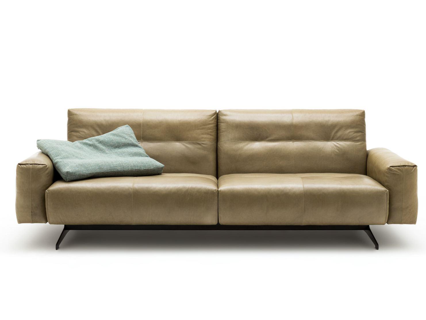 Sled base tufted leather sofa | 50 by Rolf Benz