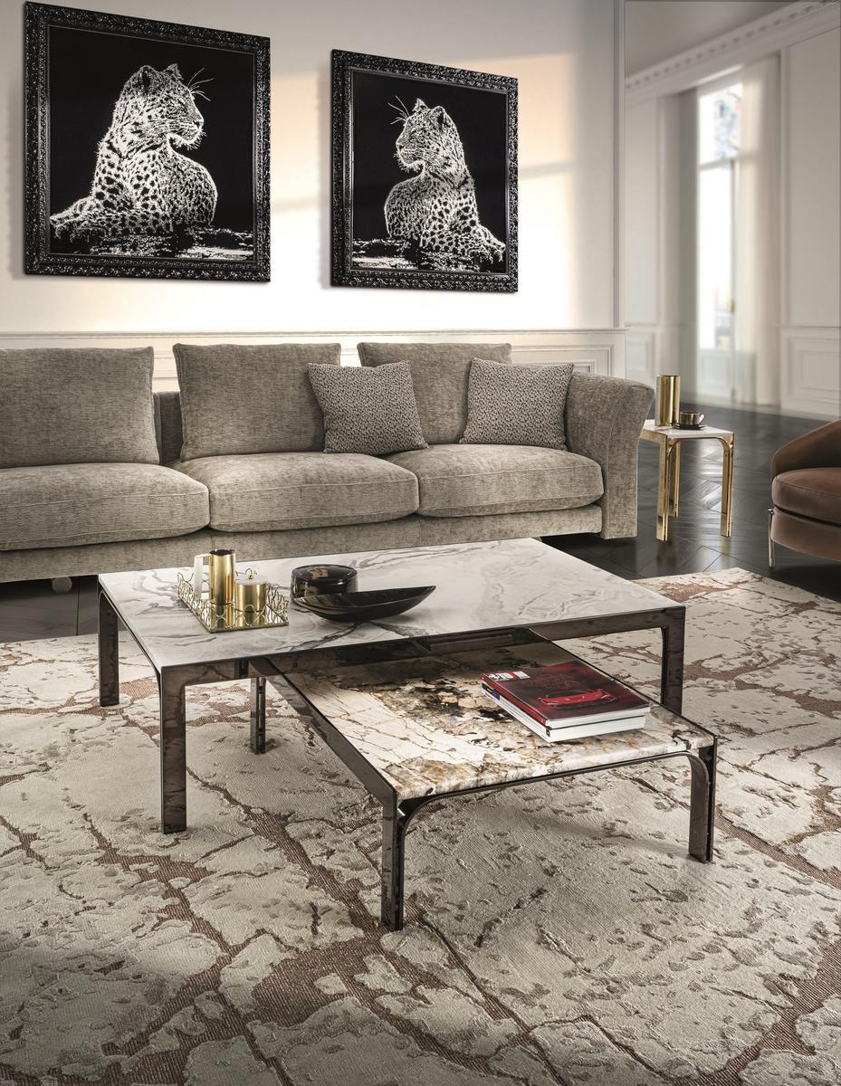 Square metal coffee table | Edge by Longhi