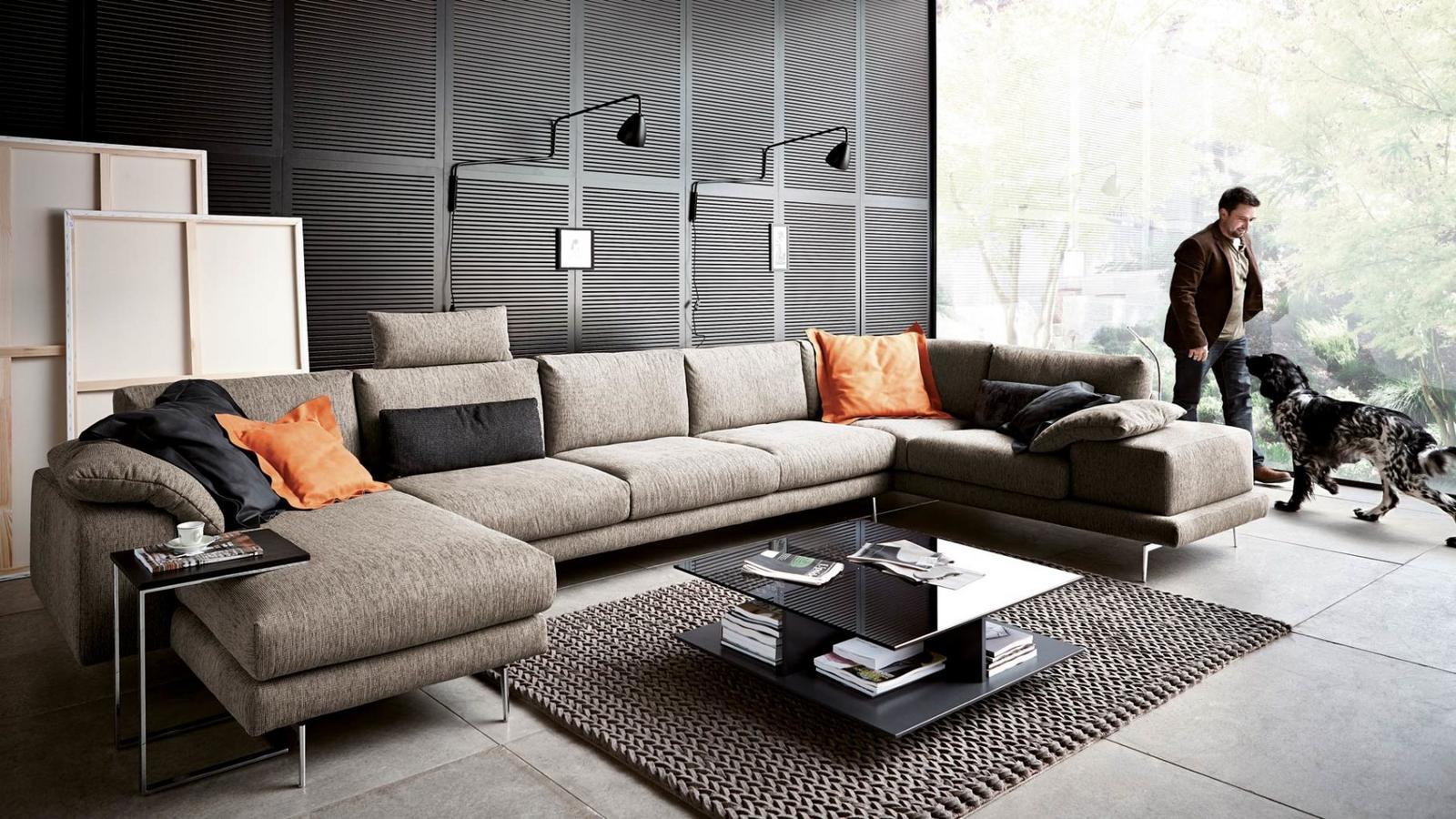 Corner nabuk sofa | Omega by Koinor