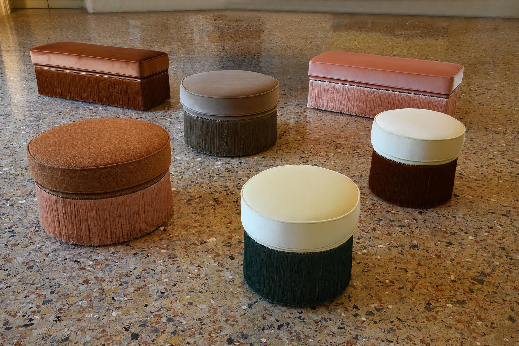 Upholstered rectangular fabric pouf | Dione by Domingo salotti