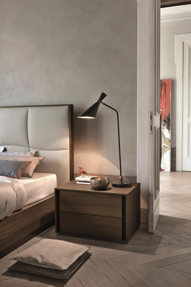 Oak double bed with high headboard | Prestige by Tomasella