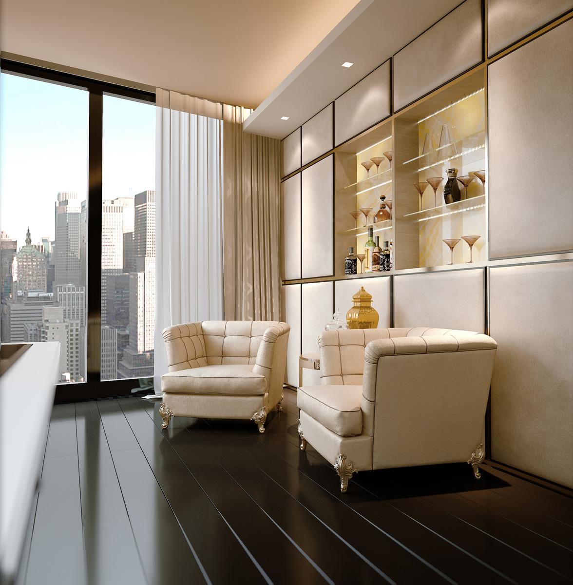 Tufted leather armchair with armrests | Davis by Bruno Zampa