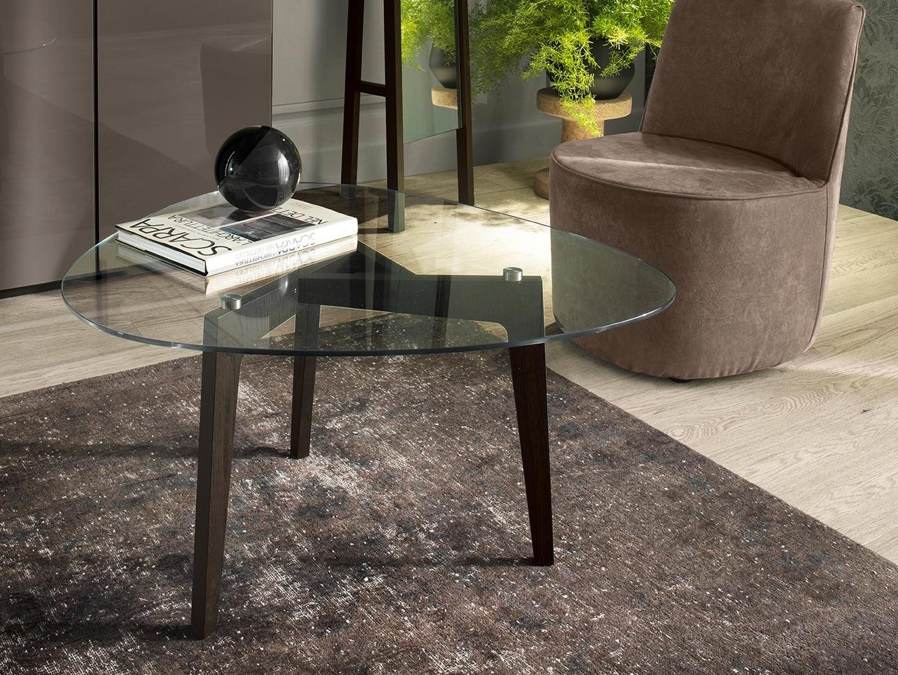 Wood and glass coffee table | Andrea by Olivieri