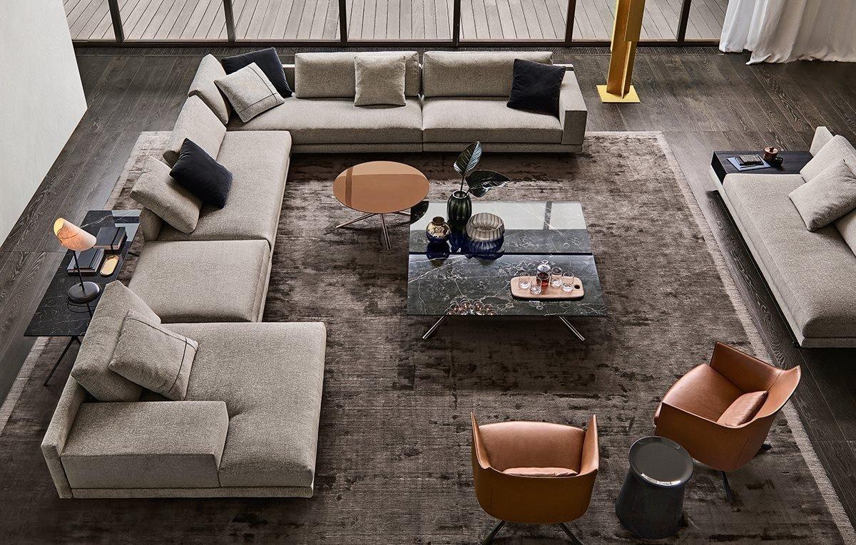 Low round marble coffee table | Mondrian by Poliform