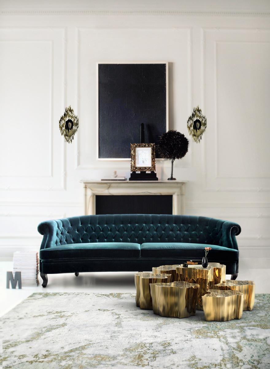 Brass coffee table for living room | Eden Series by Boca Do Lobo