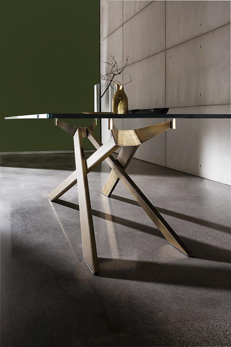 Rectangular glass table | Cross by Sovet