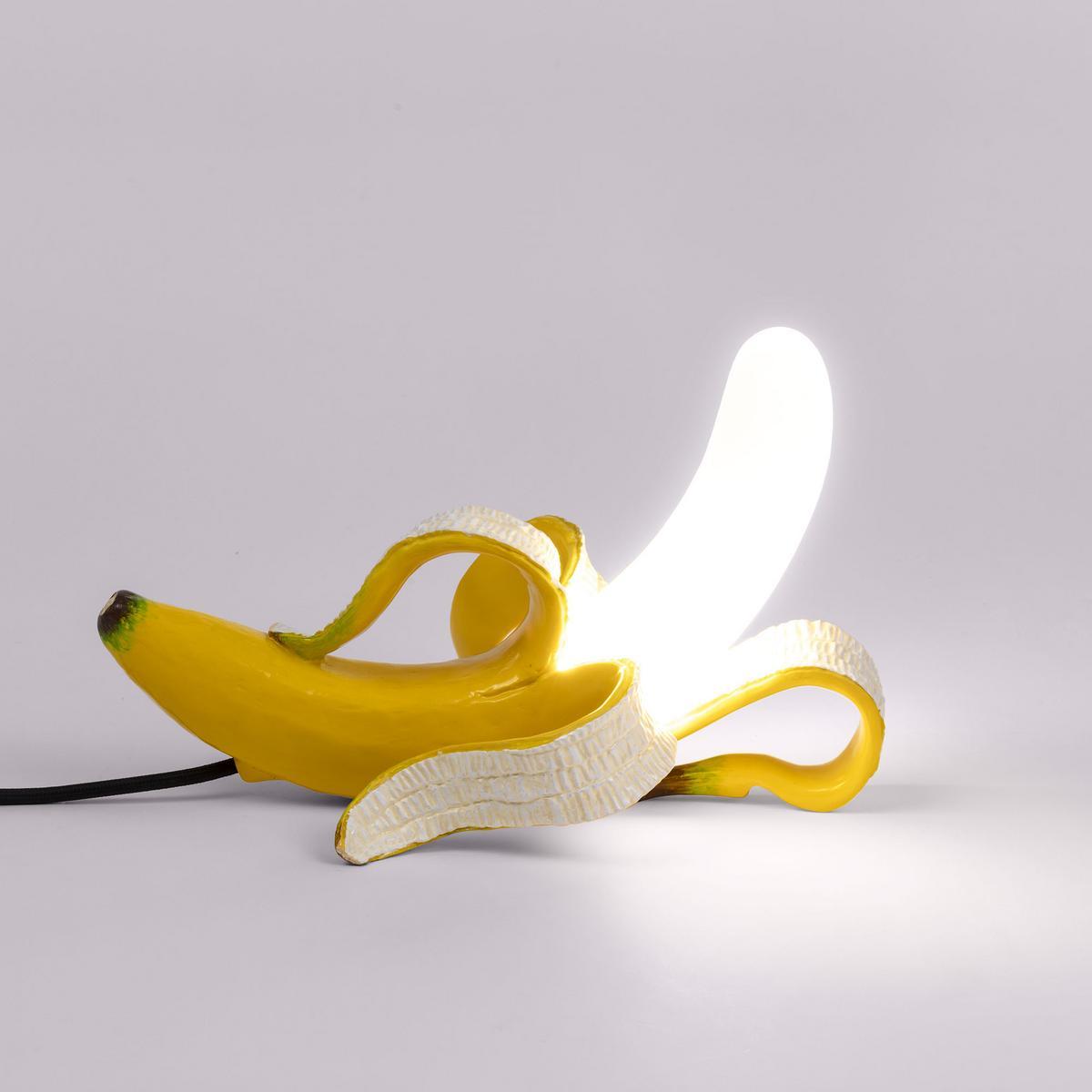 LED resin and glass table lamp | Banana Lamp Yellow Huey by Seletti