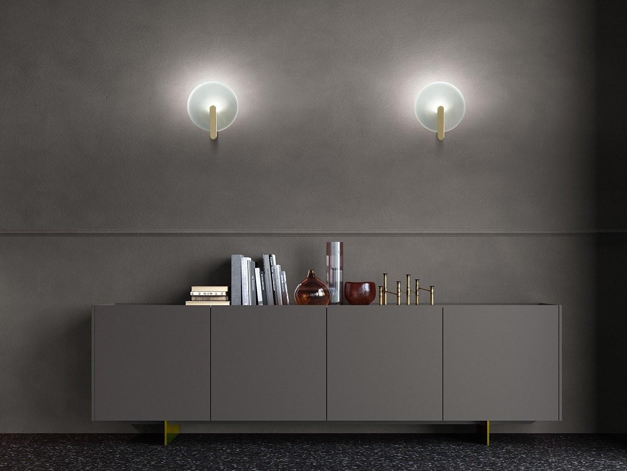 LED satin glass wall lamp | Sinua by Italamp