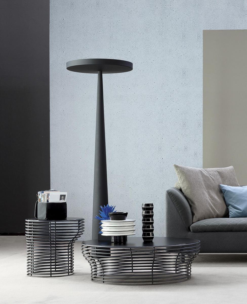 Round glass and steel coffee table | Orion by Bonaldo