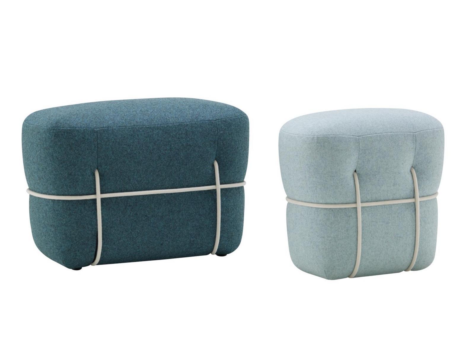 Upholstered rectangular fabric pouf | Lace by Ligne Roset
