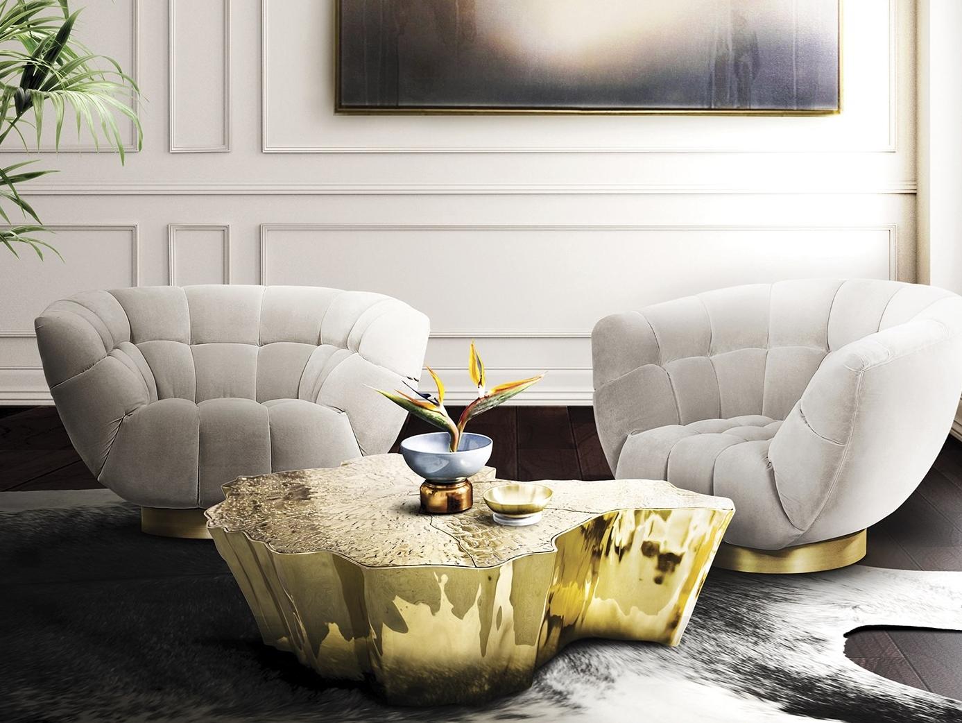 Low aluminium coffee table for living room | Eden by Boca Do Lobo