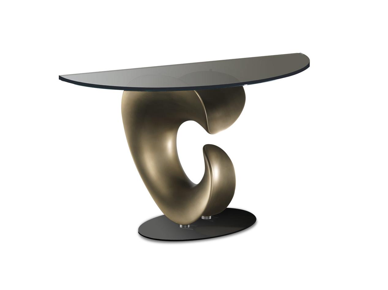 Demilune glass console table | Parentesis by Reflex