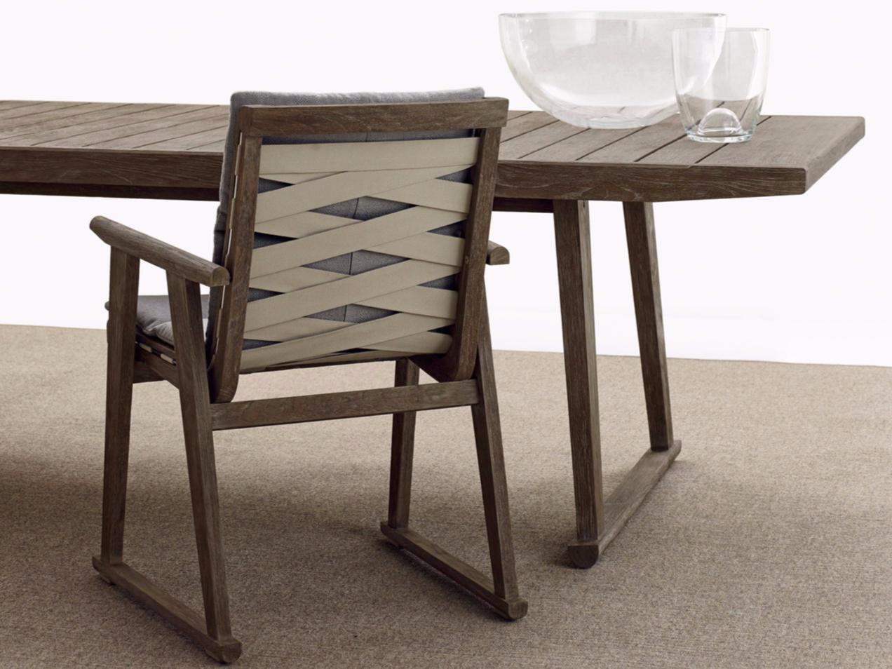 Upholstered garden chair with armrests | Gio by B&B Italia