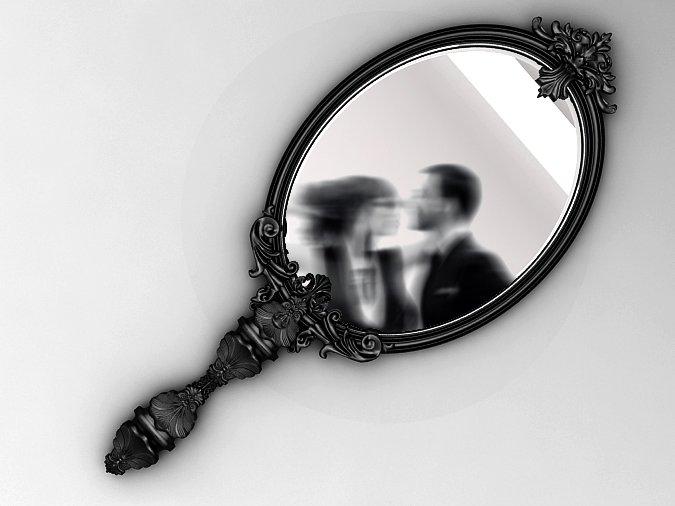 Wall-mounted framed mahogany mirror | Marie Antoinette by Boca Do Lobo