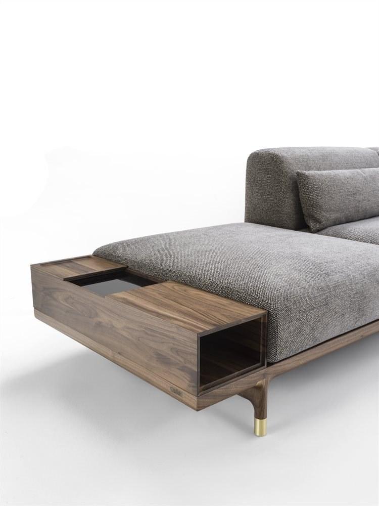 Sectional fabric sofa with storage space | Argo by Porada