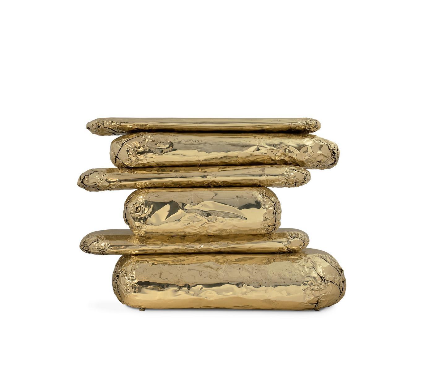 Brass console table | Stonehenge by Boca Do Lobo