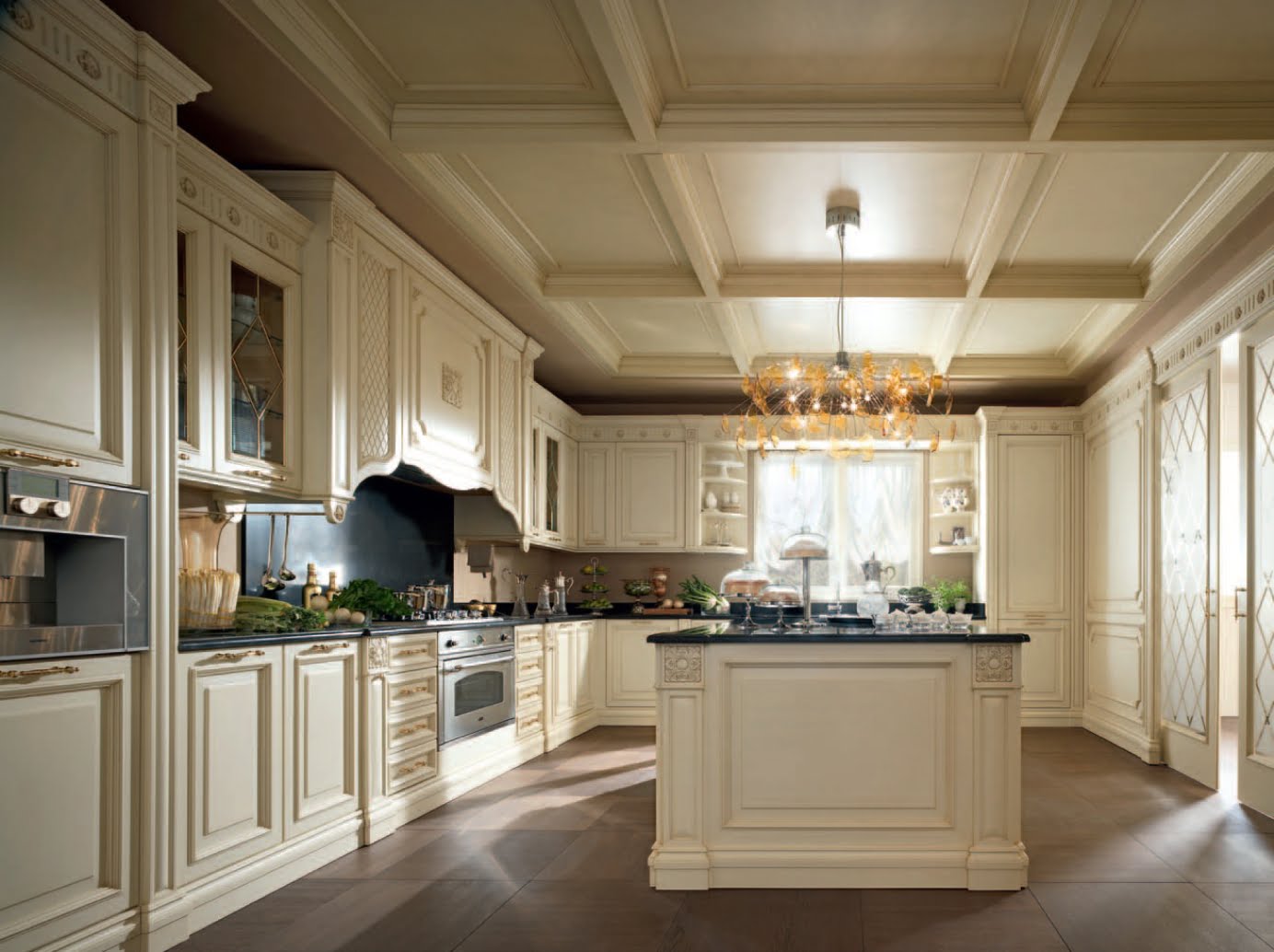 Wood kitchen with handles FM bottega d'Arte Firenze