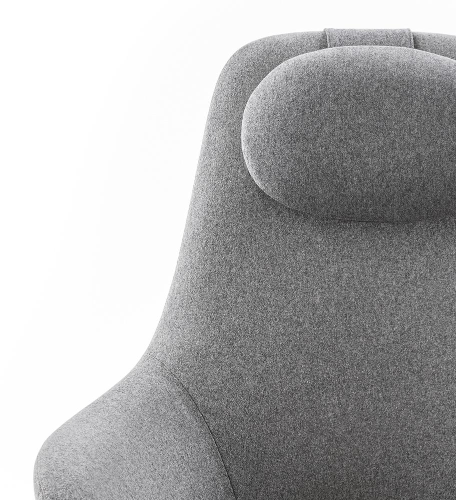 High-back fabric armchair with headrest | Harbor by B&B Italia