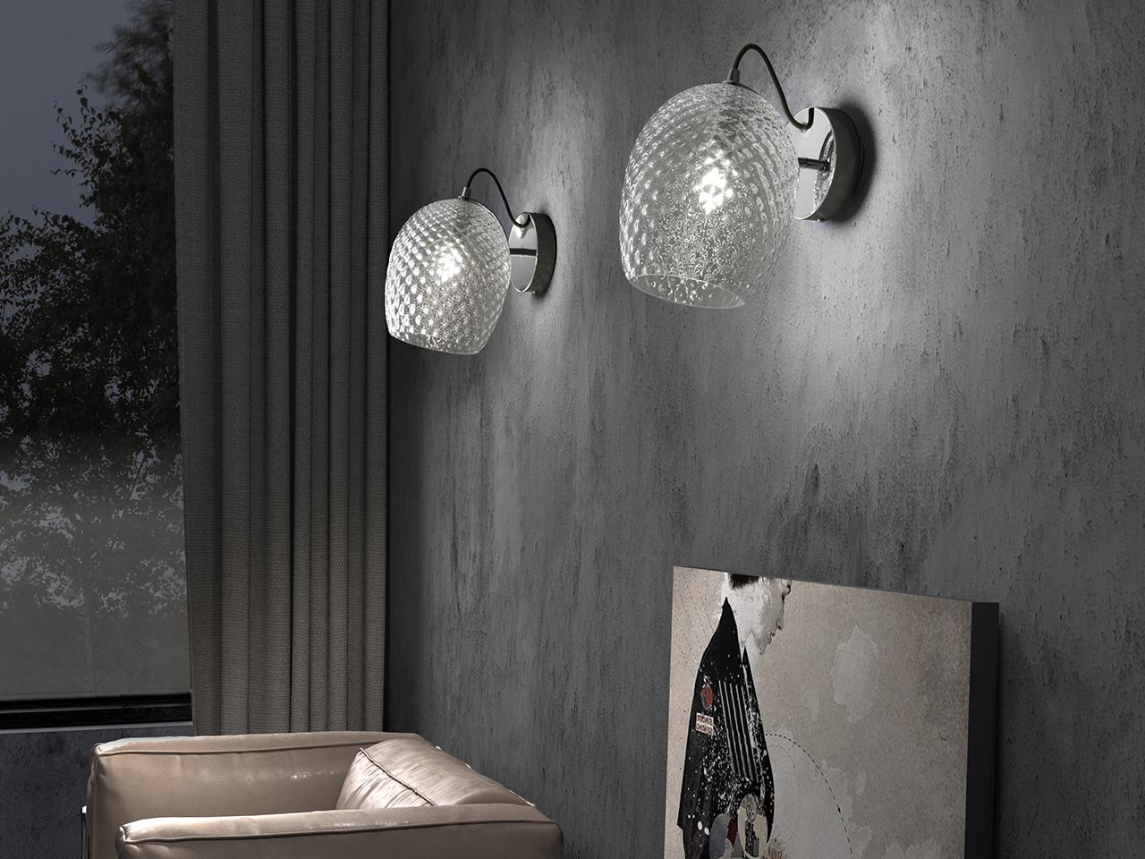 Adjustable blown glass wall lamp | Nuce 4011/ap1 by Italamp