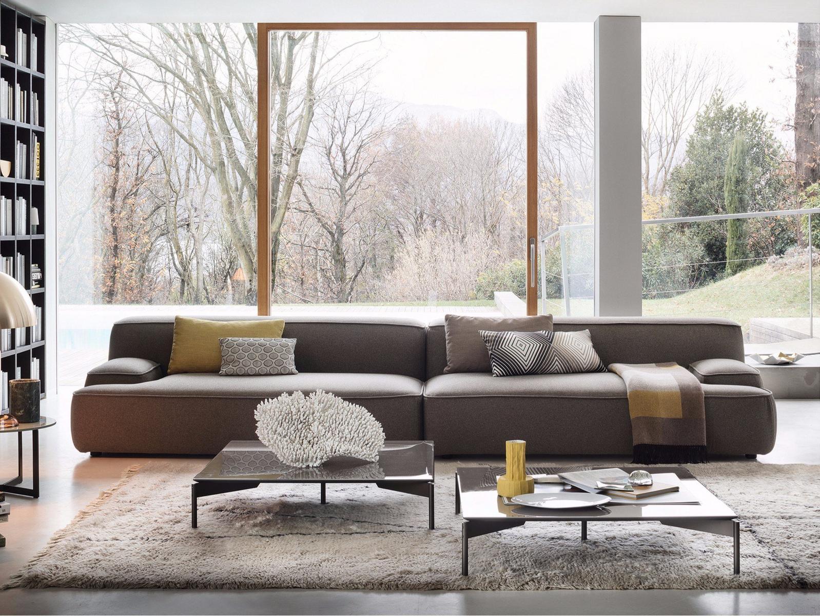 Sectional fabric sofa | Cloud by Lema