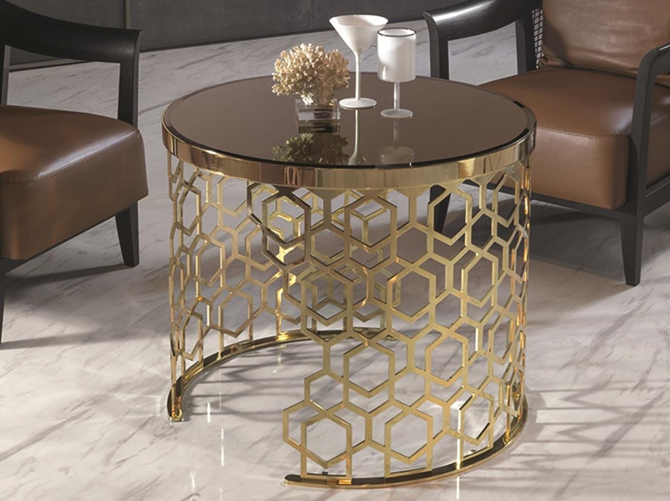 Round glass coffee table | Manfred by Longhi