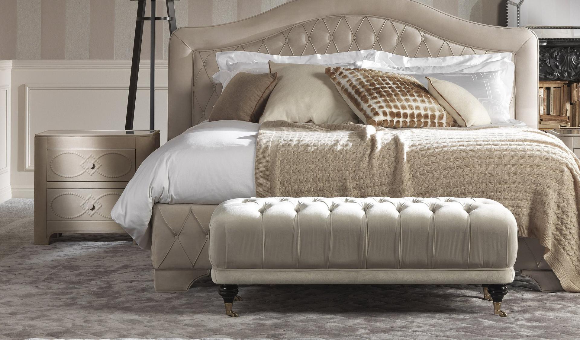 Rectangular leather bedside table with drawers | Infinity by Gianfranco Ferre Home