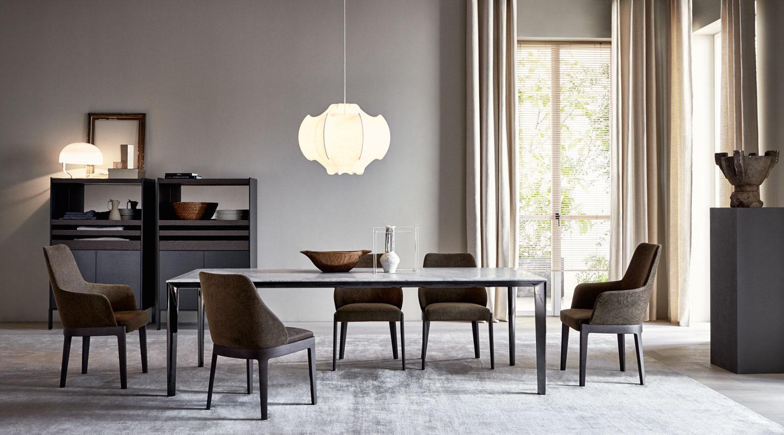 Upholstered leather chair | Chelsea by Molteni