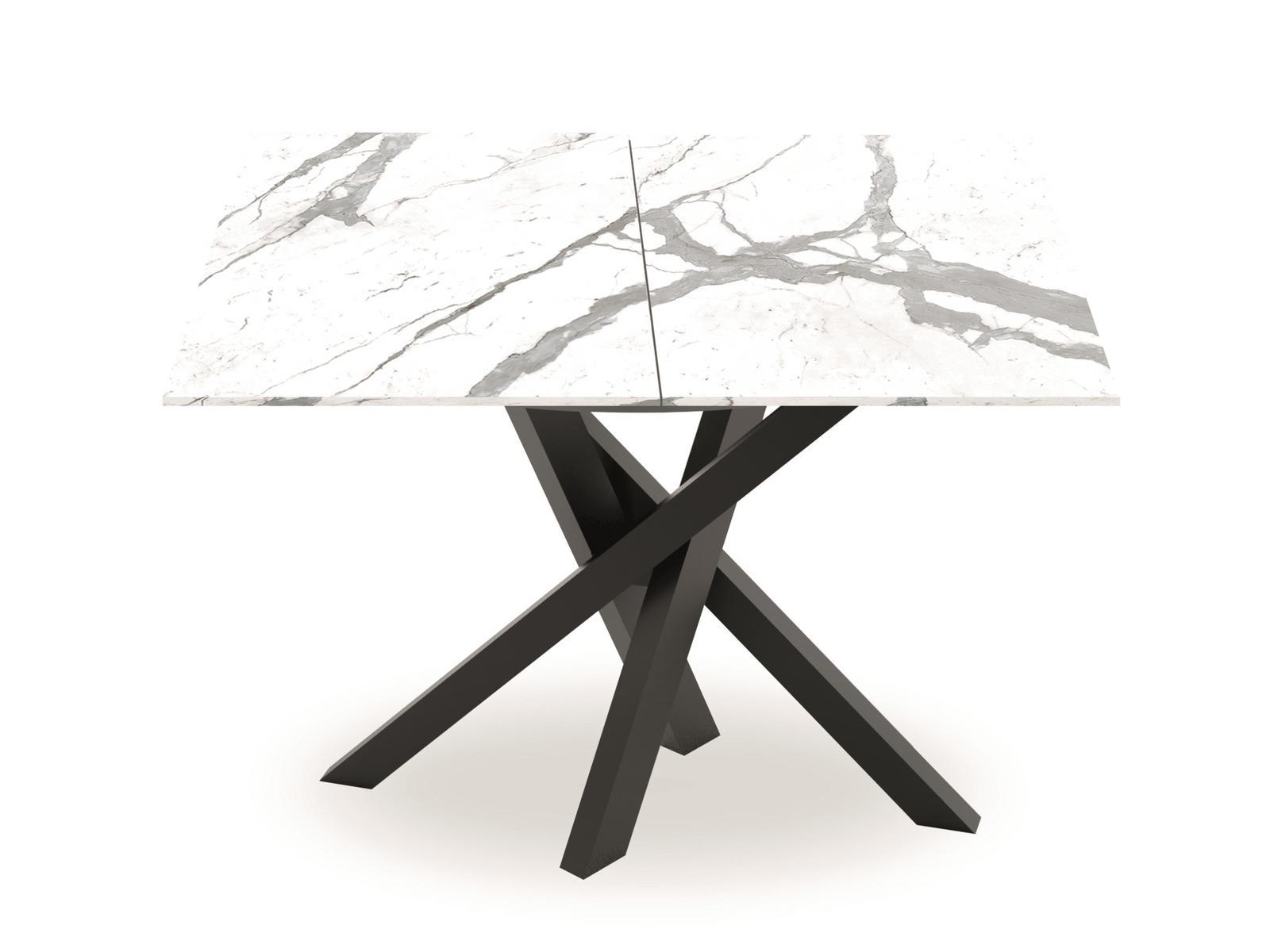 Extending square ceramic dining table | Square by Riflessi