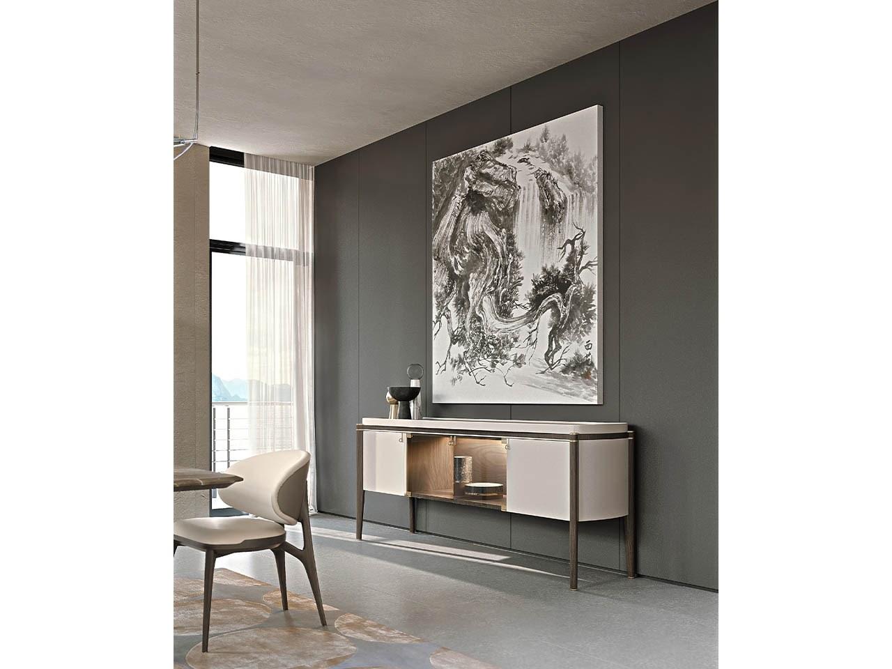 Wooden sideboard with integrated lighting | Pinnacle by Turri
