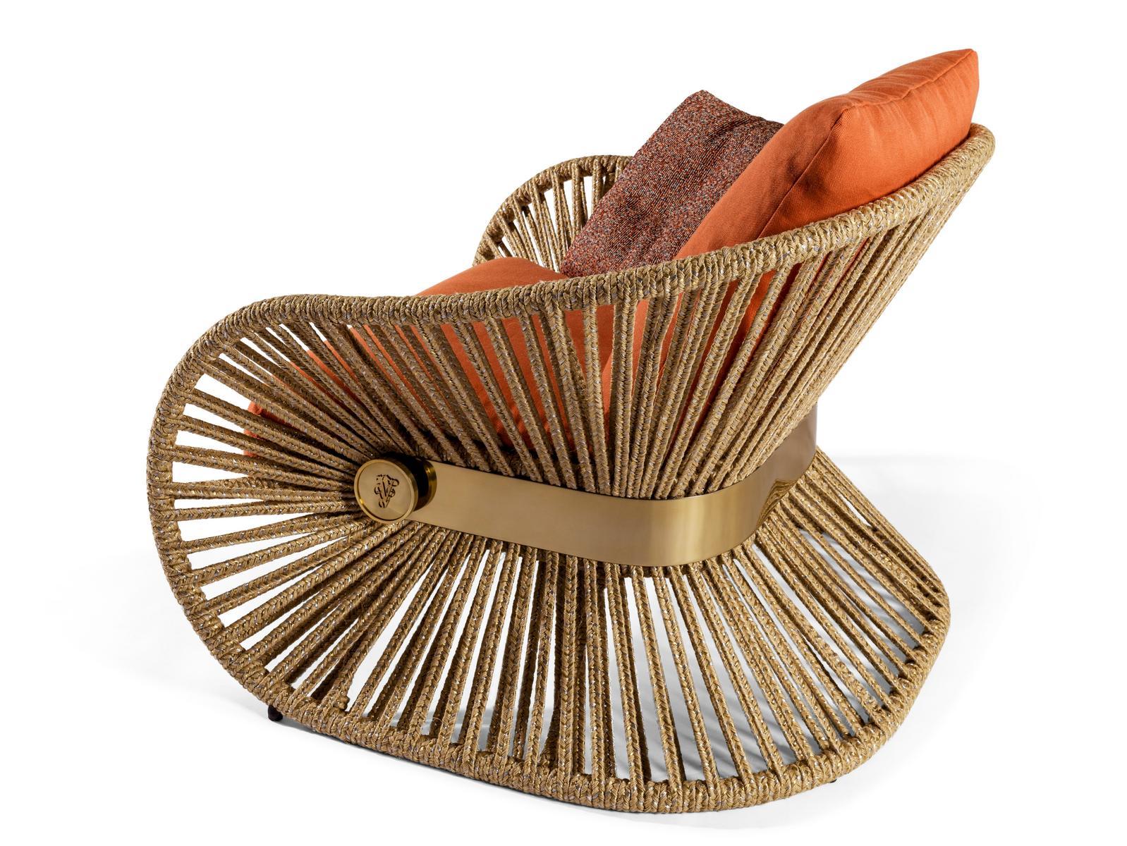 Hemp garden armchair with armrests | Stankar by Visionnair
