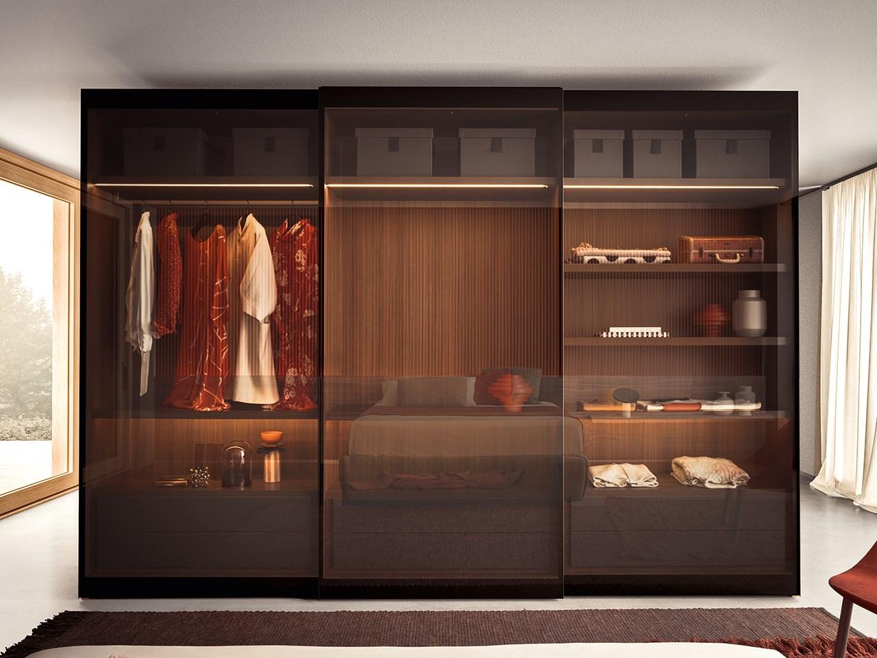 Wood and glass wardrobe | Vitrum by Pianca