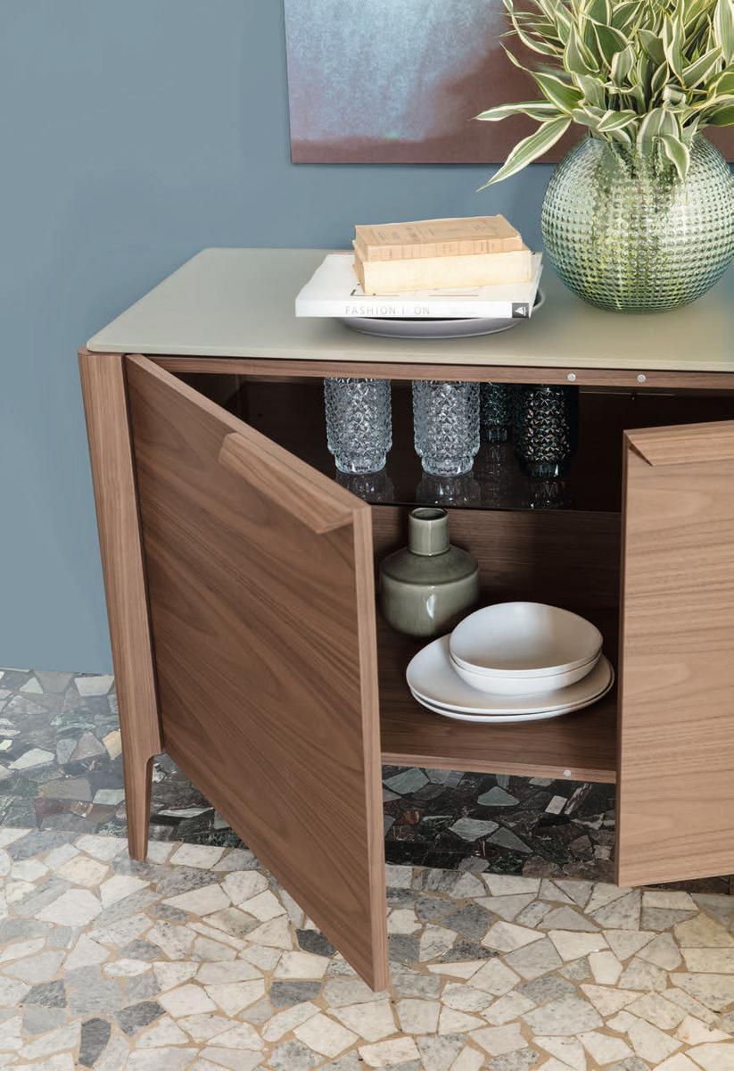 Walnut sideboard with doors | Atlante 6 by Porada