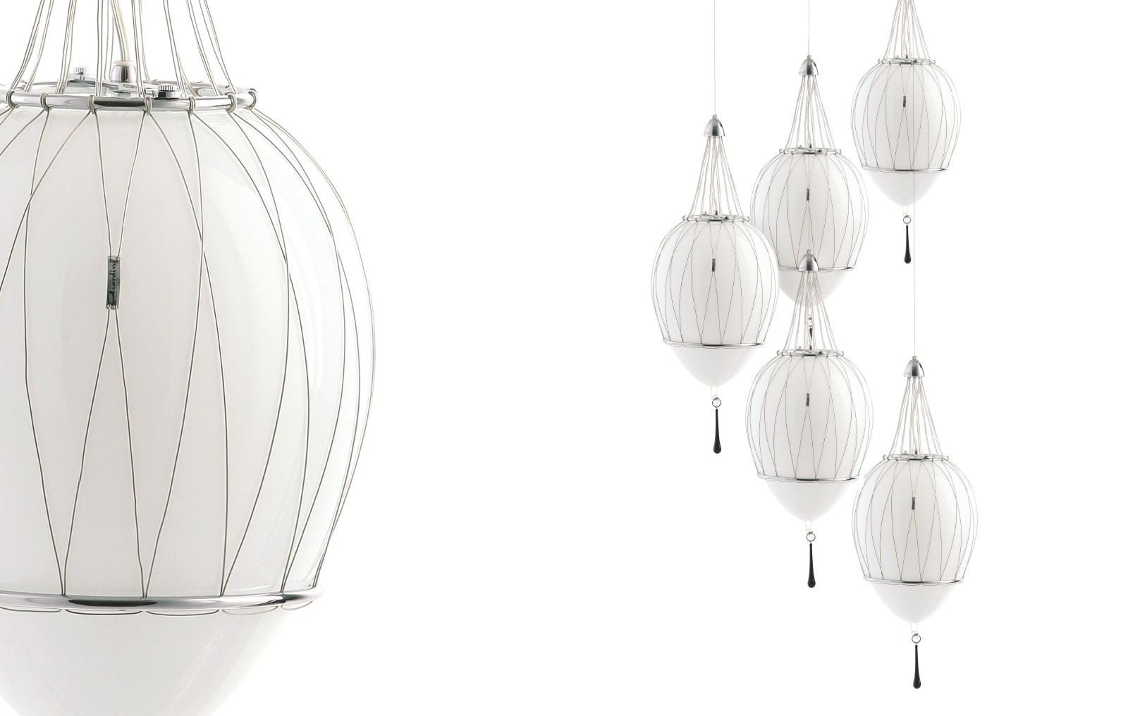 Blown glass pendant lamp | Tango by Aiardini lighting