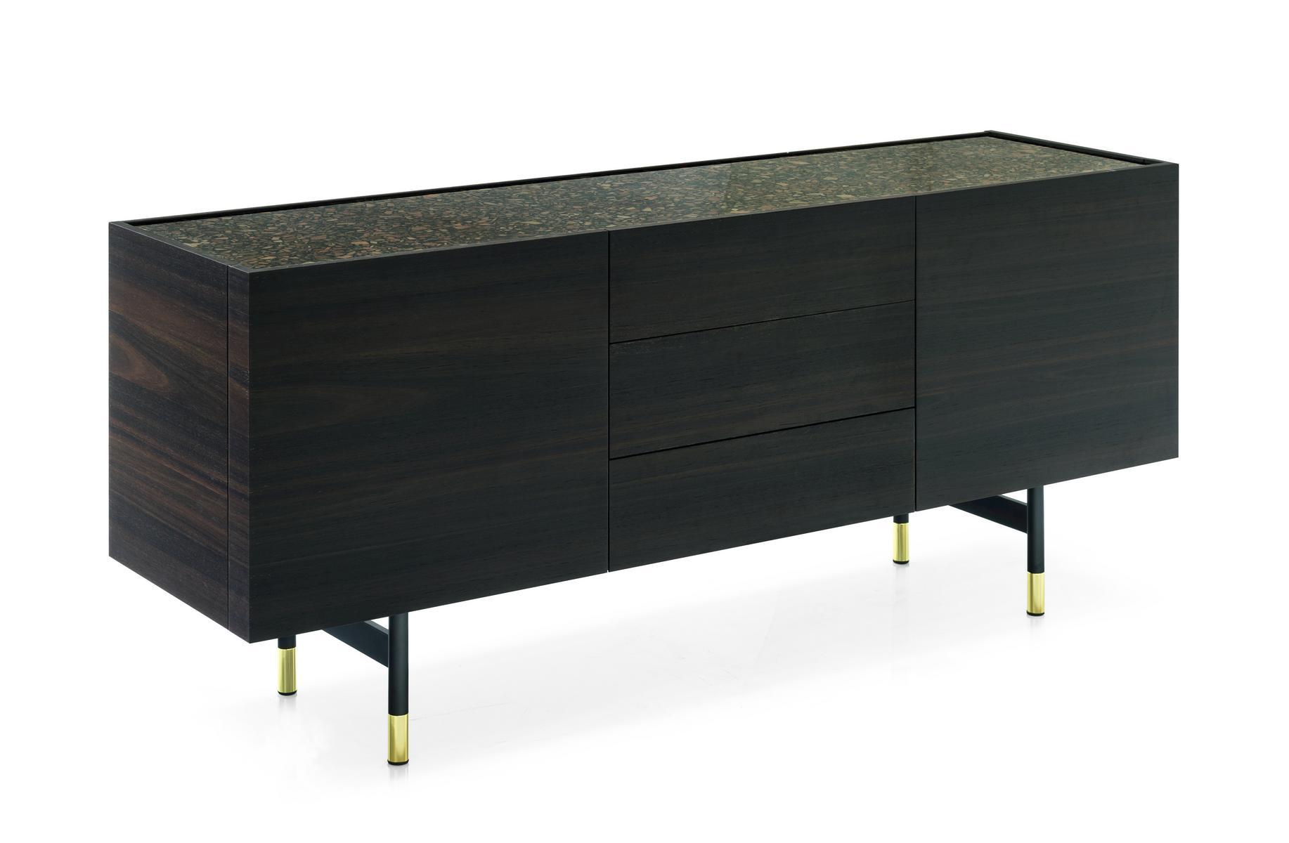 Wood veneer sideboard with doors | Horizon by Calligaris