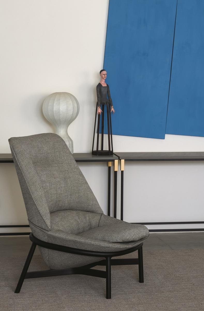 Upholstered fabric armchair | Ladle Low by Arflex