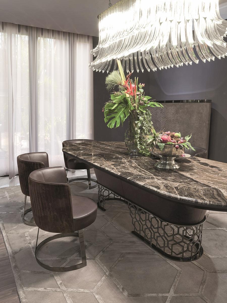 Oval metal table | Clairmont by Longhi