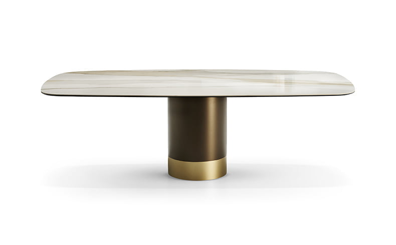 Round ceramic table in a luxury style | Cilindro ceramic by Eforma