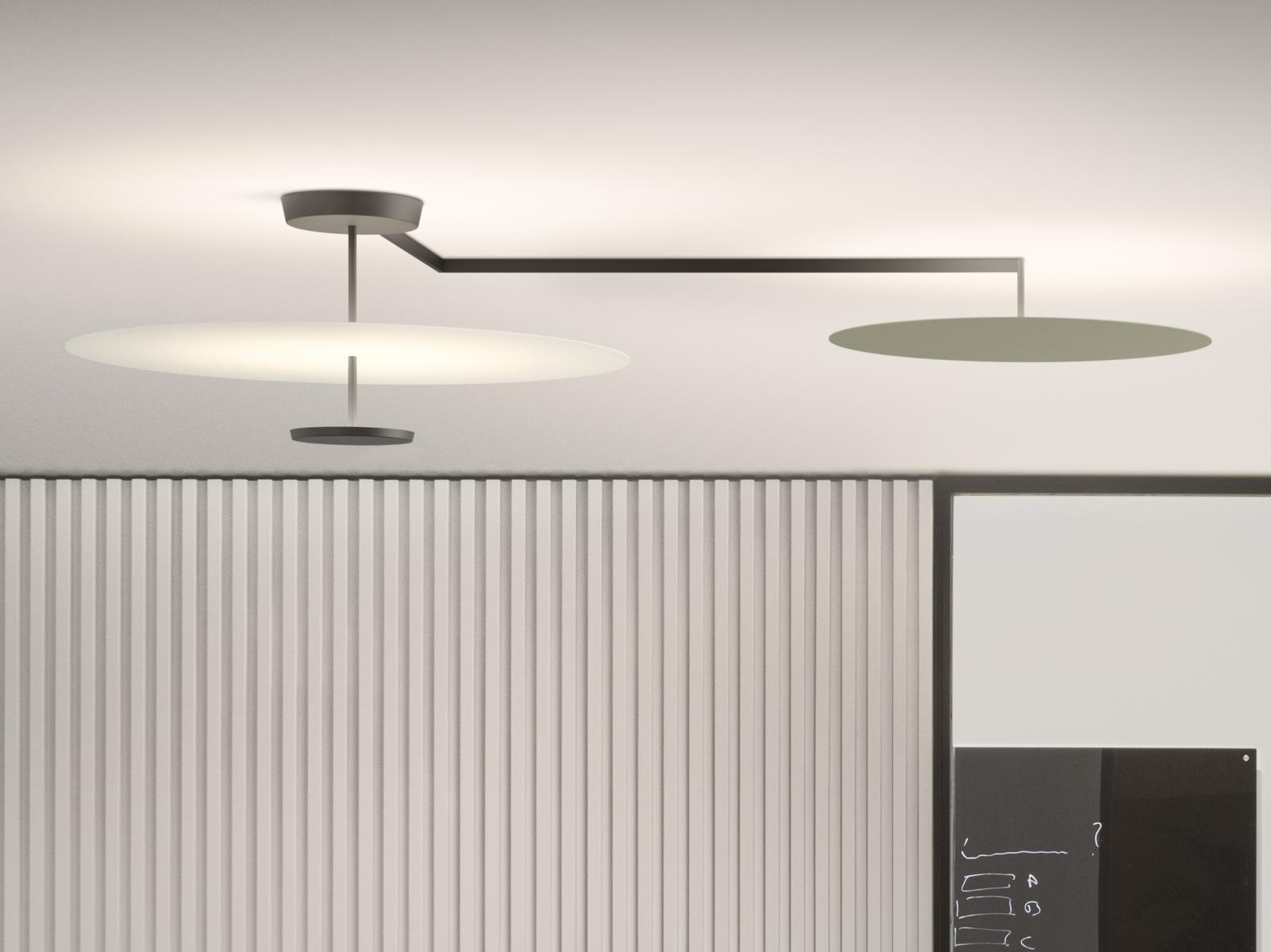 LED metal ceiling lamp | Flat 5924 by Vibia