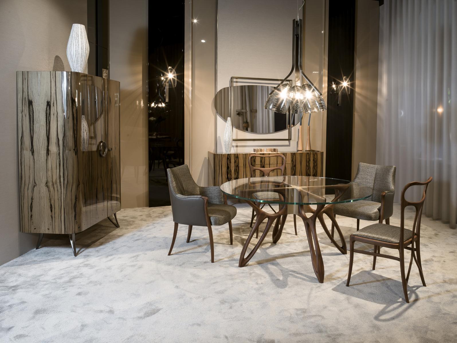 Upholstered fabric chair with armrests | Demetra by Ezio Bellotti