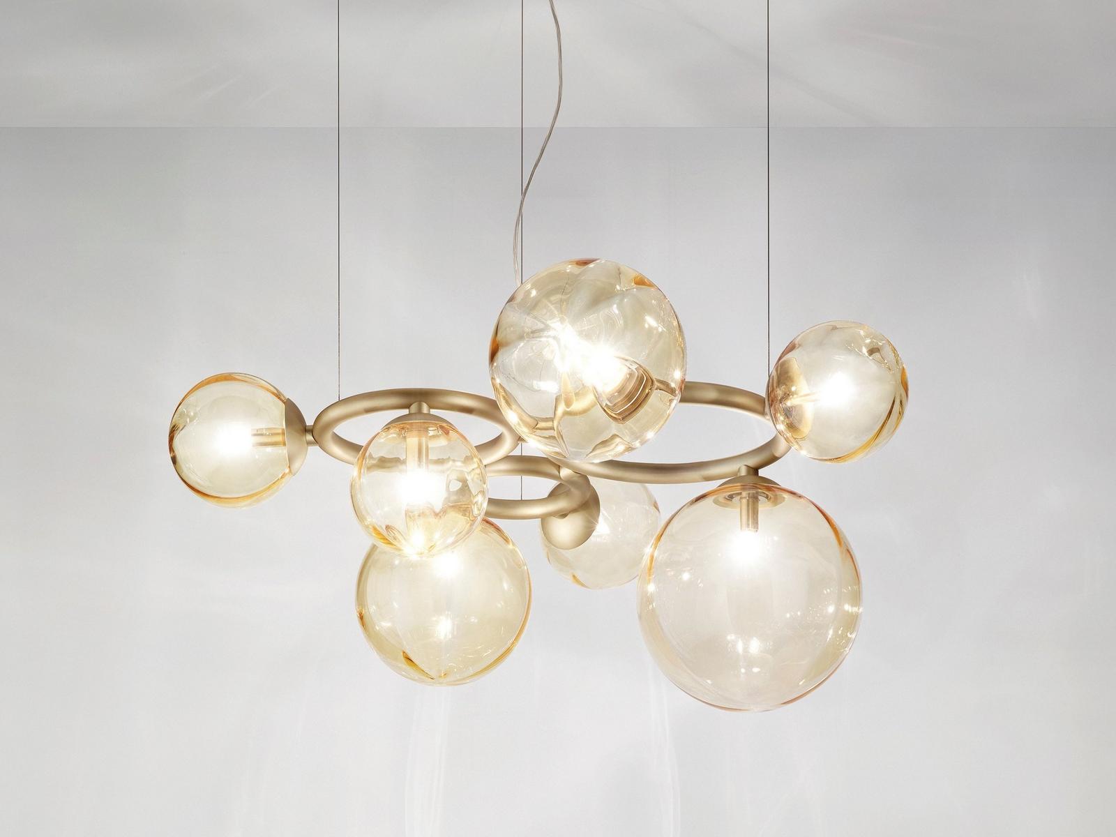 Halogen glass pendant lamp | Puppet Ring Sp by Vistosi