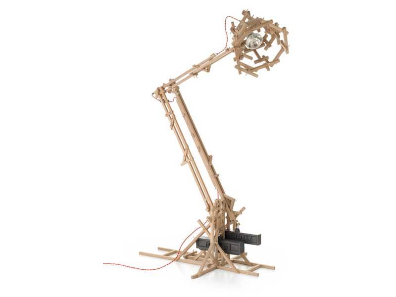 Height-adjustable with swing arm adjustable wooden table lamp | Brave New World Lamp by Moooi