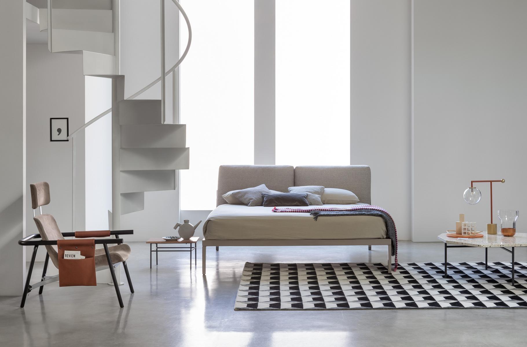 Double bed with upholstered headboard | Moglie E Marito by Bonaldo