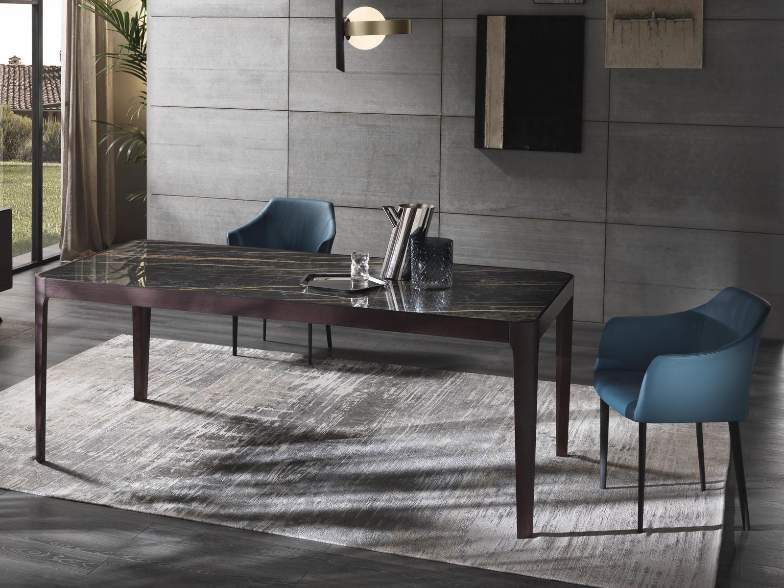 Extending rectangular ceramic table | Cross by Riflessi